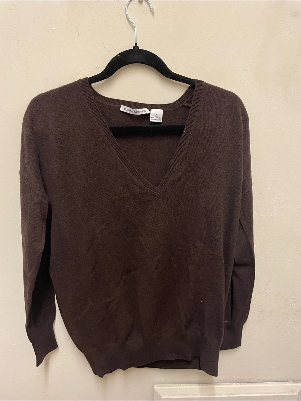 J. Crew V-Neck Sweater in Dark Brown | Size: M